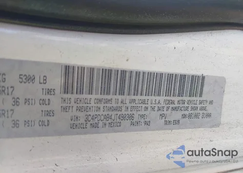 2018 Dodge Journey Se из США, поврежденный, VIN 3C4PDCAB4JT490306